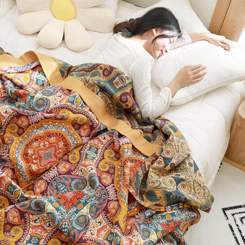 Trapunta reversibile in cotone color arancione scuro, comoda e confortevole