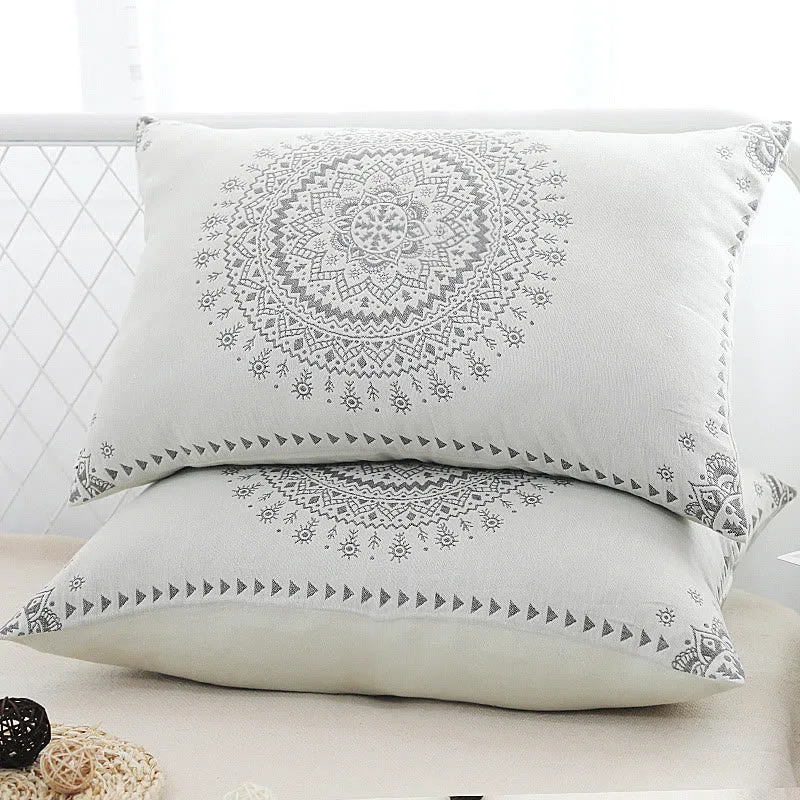 Federe in morbida garza di cotone Mandala (2 pezzi)