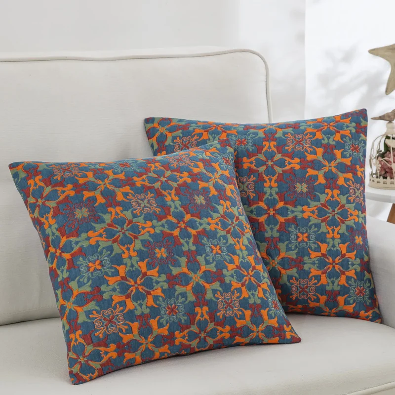 Federe in garza di cotone con mandala bohémien (2 pezzi)