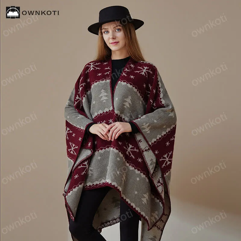 Coperta scialle da viaggio natalizia vintage