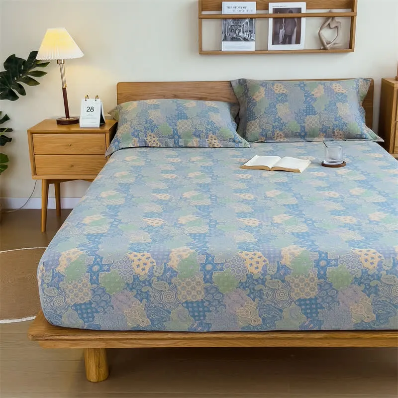 Elegante lenzuolo con angoli in garza di cotone jacquard