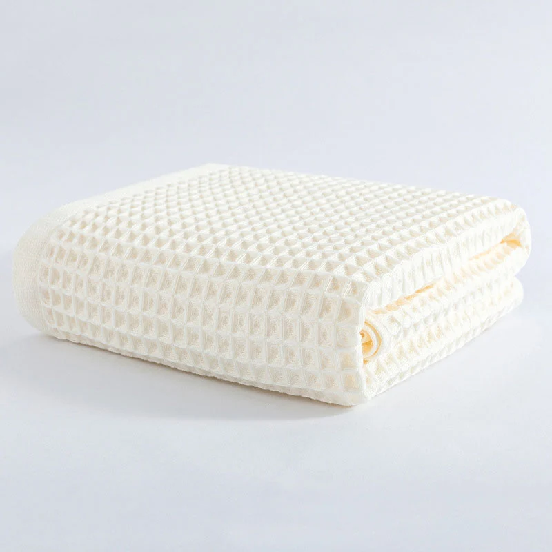 Asciugamano da bagno in cotone traspirante Ownkoti con trama a nido d'ape