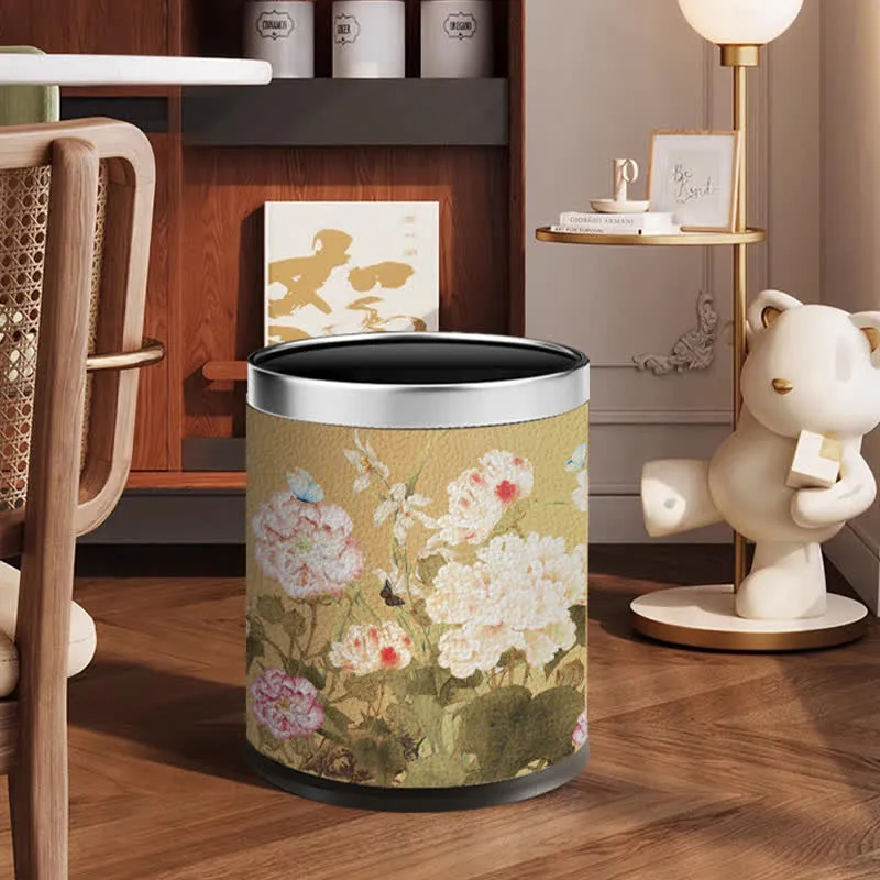 Cestino per rifiuti vintage floreale di grande capacità