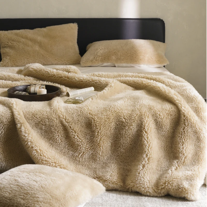 Coperta in pile a tinta unita, double-face