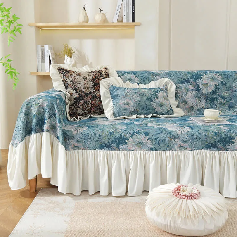 Copridivano con stampa artistica Daisy Ruffled